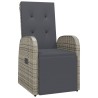 Chaise inclinable de jardin avec coussins gris résine tressée 