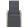 Chaise inclinable de jardin avec coussins gris résine tressée 