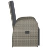 Chaise inclinable de jardin avec coussins gris résine tressée 