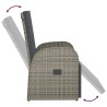 Chaise inclinable de jardin avec coussins gris résine tressée 