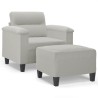 Fauteuil avec repose-pied Gris clair 60 cm Tissu microfibre 