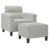 Fauteuil avec repose-pied Gris clair 60 cm Tissu microfibre 
