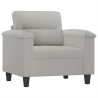 Fauteuil avec repose-pied Gris clair 60 cm Tissu microfibre 