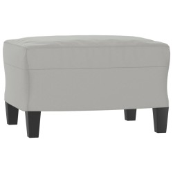 Fauteuil avec repose-pied Gris clair 60 cm Tissu microfibre 