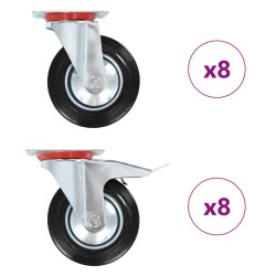 vidaXL16 pcs Roulettes pivotantes 160 mm 