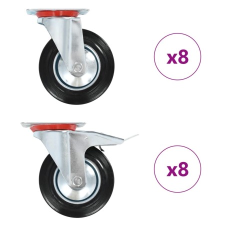 vidaXL16 pcs Roulettes pivotantes 160 mm 