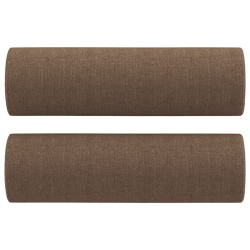 Canapé 2 places avec oreillers décoratifs marron 120 cm tissu 