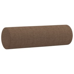 Canapé 2 places avec oreillers décoratifs marron 120 cm tissu 