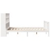 Lit bibliothèque sans matelas blanc 150x200 cm bois pin massif 