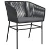 Ensemble à manger de jardin et coussins 3 pcs noir rotin verre 