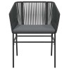 Ensemble à manger de jardin et coussins 3 pcs noir rotin verre 