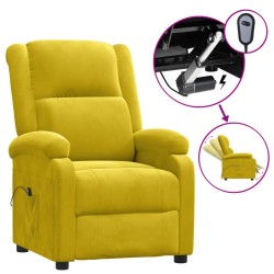 Fauteuil inclinable électrique jaune velours 