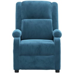 Fauteuil inclinable électrique bleu velours 