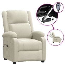 Fauteuil inclinable électrique Crème Velours 