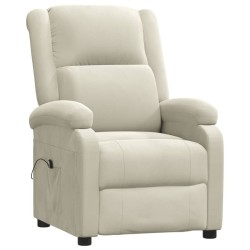 Fauteuil inclinable électrique Crème Velours 