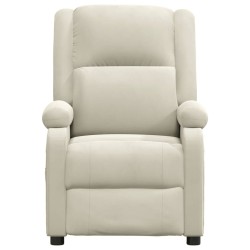 Fauteuil inclinable électrique Crème Velours 