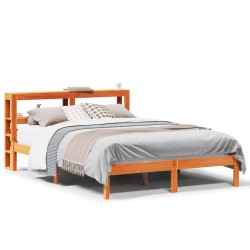 Cadre de lit et tête de lit sans matelas cire marron 160x200 cm 