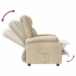 Fauteuil inclinable Crème Tissu 