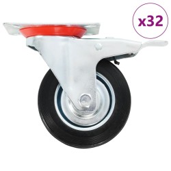 32 pcs Roulettes pivotantes 100 mm 