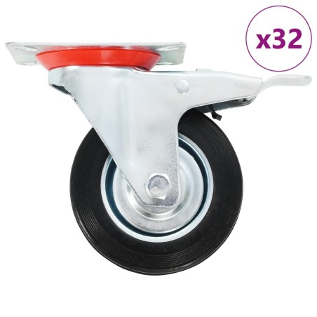 32 pcs Roulettes pivotantes 100 mm 