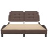 Cadre de lit sans matelas marron 140x190 cm similicuir 