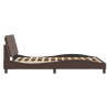 Cadre de lit sans matelas marron 140x190 cm similicuir 