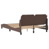 Cadre de lit sans matelas marron 140x190 cm similicuir 