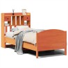 Lit bibliothèque sans matelas cire marron 90x190 cm pin massif 