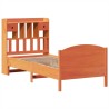 Lit bibliothèque sans matelas cire marron 90x190 cm pin massif 