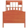 Lit bibliothèque sans matelas cire marron 90x190 cm pin massif 