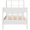 Cadre de lit sans matelas blanc 90x190 cm bois de pin massif 