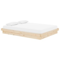 Cadre de lit sans matelas bois massif 140x190 cm 