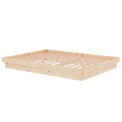Cadre de lit sans matelas bois massif 140x190 cm 