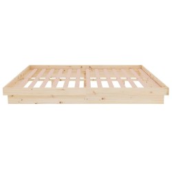 Cadre de lit sans matelas bois massif 140x190 cm 
