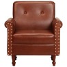 Chaise cabriolet marron cuir véritable 