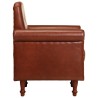 Chaise cabriolet marron cuir véritable 