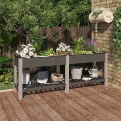 Lit surélevé de jardin avec étagère Gris 200x50x75 cm WPC 