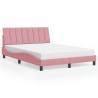 Cadre de lit sans matelas rose 140x190 cm velours 