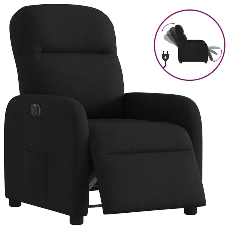 Fauteuil inclinable électrique Noir Tissu 