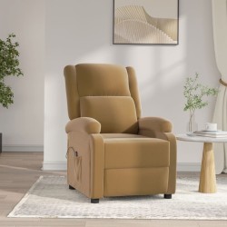 Fauteuil inclinable électrique Marron Velours 