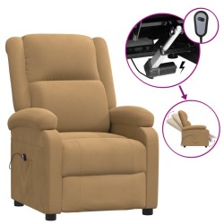 Fauteuil inclinable électrique Marron Velours 