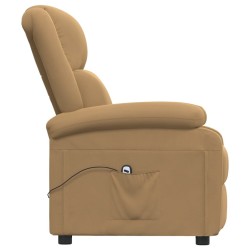 Fauteuil inclinable électrique Marron Velours 