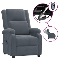 Fauteuil inclinable électrique Gris foncé Velours 