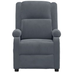 Fauteuil inclinable électrique Gris foncé Velours 