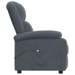 Fauteuil inclinable électrique Gris foncé Velours 