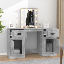 Coiffeuse avec LED gris béton 130x50x132,5 cm 