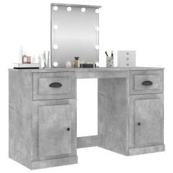 Coiffeuse avec LED gris béton 130x50x132,5 cm 