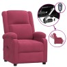Fauteuil inclinable électrique rouge bordeaux velours 