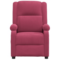 Fauteuil inclinable électrique rouge bordeaux velours 