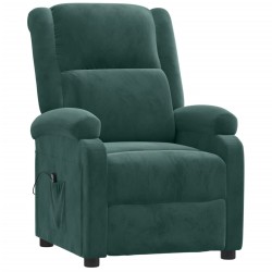 Fauteuil inclinable électrique vert foncé velours 